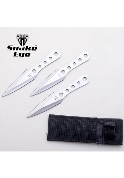 3 Piece Satin Stainless Steel Throwing Knives - 6