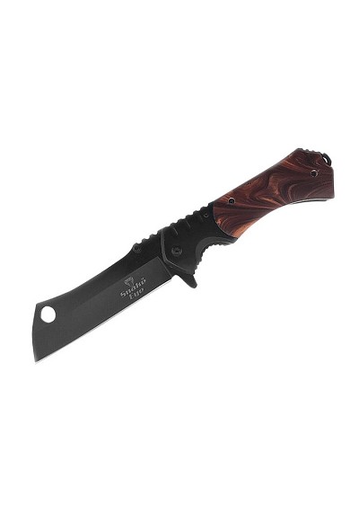 Spring-Assisted Heavy Duty Razor Knife - Black Brown Handle