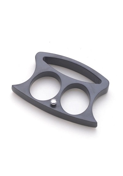 Two Finger Hole Mini Buckle Knuckle - Gray