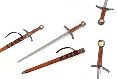 23 Inch Earthen Knight Mini Medieval Sword Brown