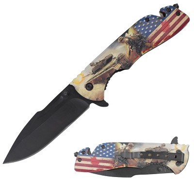US Army Tactical Rescue Spring Assist Pocket Knife