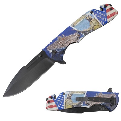 US Marines Tactical Rescue Spring Assist Pocket Knife