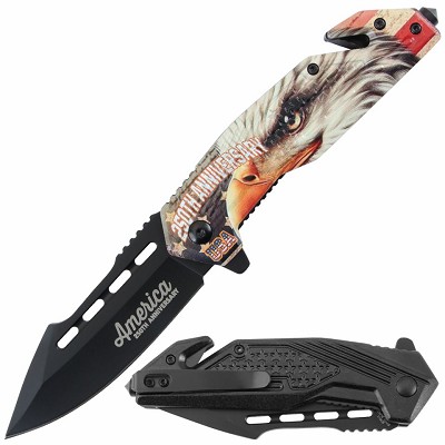 250th Anniversary America Patriotic Rescue Folder Spring Assist Knife 