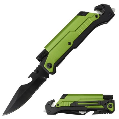 8.5 Inch 6-in-1 Multi-Tool Rescue Folding Pocket Knife LED and Fire Starter