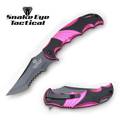 8.75 Inch Heavy Duty Spring Assist knife Pink