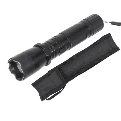 6.5 Inch Aluminum Body Self Defense Flash Light Stun Gun Black