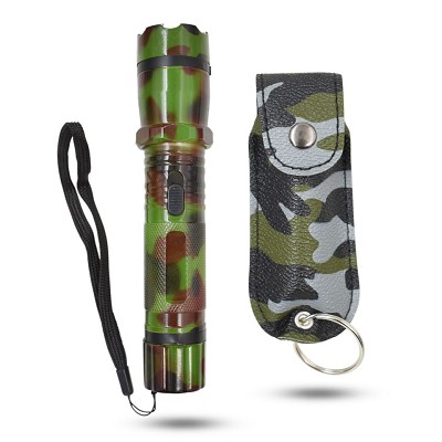 Stun Gun Flash Light and Pepper Spray Combo for Self Defense Camo
