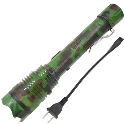 Aluminum Body Flashlight Self Defense Stun Gun - Jungle Camo