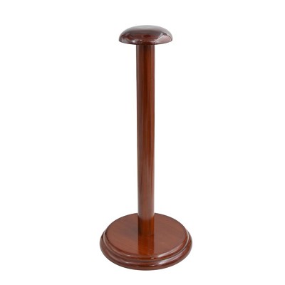Round Base Wooden Helmet Stand 18 Inch High