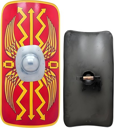 Functional 18G Steel Medieval Roman Armor Legion Shield Red