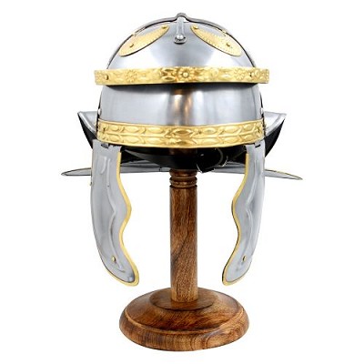 Medieval Warrior - Roman Trooper Helmet Brass Trim