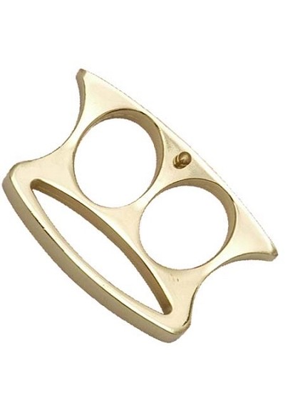 Two Finger Hole Mini Buckle Knuckle - Light Gold