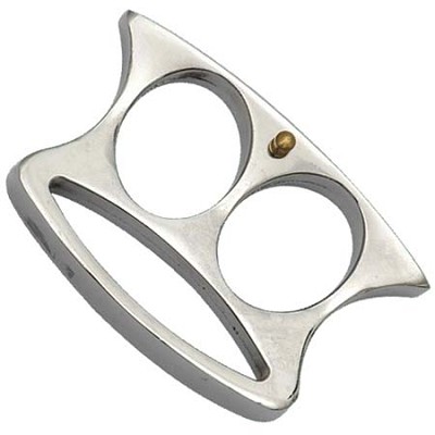 Two Finger Hole Mini Buckle Knuckle - Silver