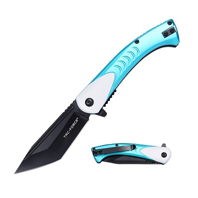 Tac - Force - Spring-Assisted Knife Tanto Blade - Blue
