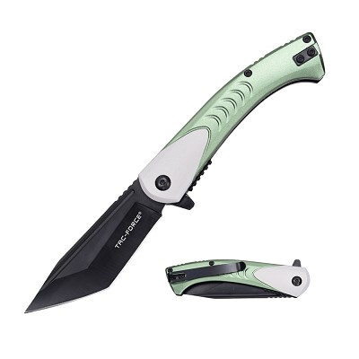 Tac - Force - Spring-Assisted Knife Tanto Blade - Green
