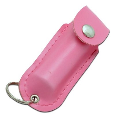 Pepper Spray With Key Chain Carrying Pouch - Pink