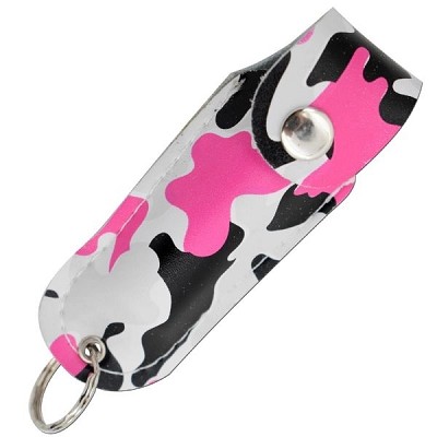 Pepper Spray With Key Chain Carrying Pouch - Pink Camo