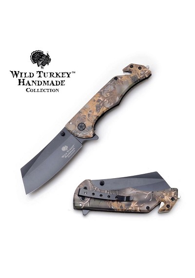 Wild Turkey Handmade Handmade Ball Folding Knife - Camo