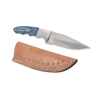 8 Inch Blue Wood Handle Handmade Fixed Blade Knife