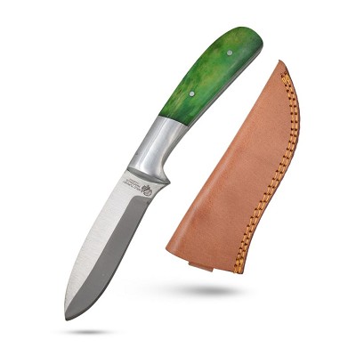 Handmade Fix Blade Skinner Knife Green Bone Handle