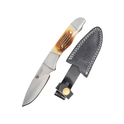Handmade Full Tang Fixed Blade Hunting Knife Burn Bone Handle
