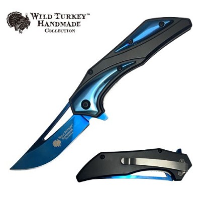 Wild Turkey Handmade - Spring-Assisted - Blue