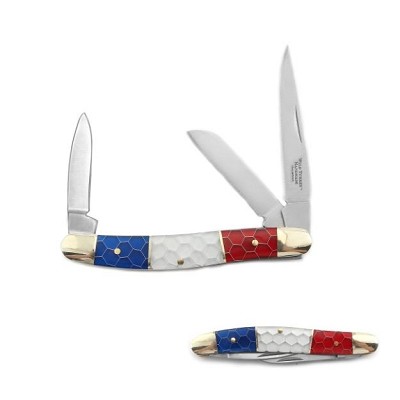 Gentleman's 3 Bladed Folding Pocket Knife Stockman Honeycomb Design