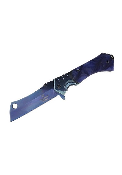 Spring-Assisted Heavy Duty Razor Style Knife - Blue Handle
