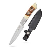 Wild Turkey Handmade - Fixed Blade Knife - 9 Inch Bonehandle