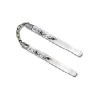 12 Inches White Acrylic Nunchaku With Dragon Printed 