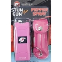 Mini Stun Gun and Pepper Spray Combo for Self Defense - Pink