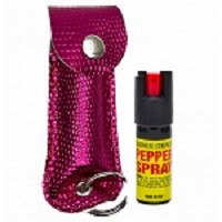 Snake Skin Pattern Personal Defense Pepper Spray OC-18 1/2 oz - Pink