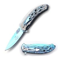 Spring-Assisted Knife - Blue Flaming Eagle