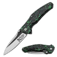 Electric Green Cosmos Dark Fantasy Spring Assisted Knife