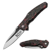 Electric Red Cosmos Dark Fantasy Spring Assisted Knife