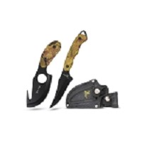 Elk Ridge Fixed Blade Hunting Knife - Yellow Camo Wooden