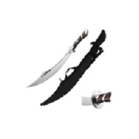Fantasy Chinese War Broadsword With Blood - Brown Handle