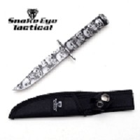 Fantasy Grey Skull Sawback Survival Knife
