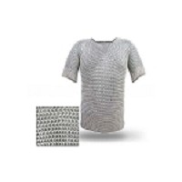 Haubergeon Chain Mail Armor – Stainless Steel Mid-Thigh Chainmail Shirt