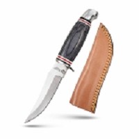 8.5 Inch Handmade Fixed Blade Skinner Knife Black Frost Wood Handle