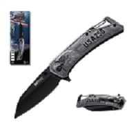 USA 250th Anniversary Tactical Eagle Spring Assist Tanto Knife - Grey