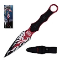 Full Tang Spear Point Blade Red Dagger - USA 250th Anniversary Knife