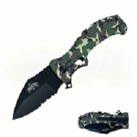 Spring Assisted Knife - Green Camo Handle