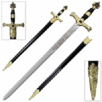 34 Inch King David Ornamental Short Sword with Scabbard