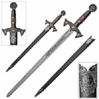 Knights Templar Crusader Short Sword with Matching Scabbard