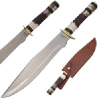 18.25 Inch Handmade Bone Handle Huge Bowie Knife
