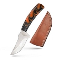 Old Ram - 7.25 Inch Fixed Blade Skinner Knife - Red Pearl Resin Handle