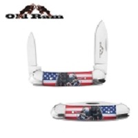 USA Flag Eagle Trapper 2 Blade Manual Folding Gentleman's Knife