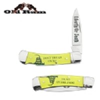 Lock Back Manual Folding Knife Acrylic Handle Dont Tread On Me