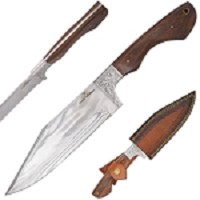 11.5 Inch Full Tang Handmade Fixed Blade Hunting Knife Wood Handle